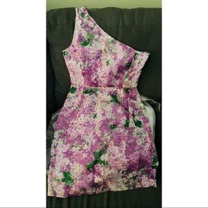 J. Crew Floral Fitted One Shoulder Dress